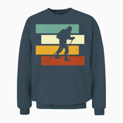 Hiking Retro Unisex Sweatshirt - Dark Heather