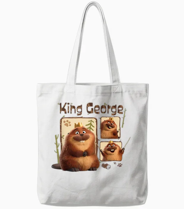 Disney and Pixar's Hoppers King George King of the Beavers Tote Bags in White