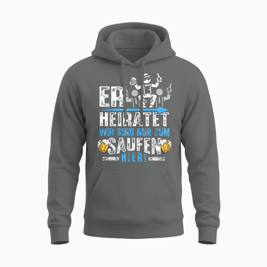 Junggesellenabschied T-Shirt Männer Jga Poltern Herren Jga Unisex Hoodie in Graphite Heather