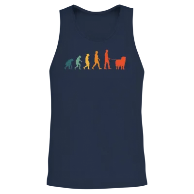 Leonberger Evolution Retro Unisex Tank Top - Navy