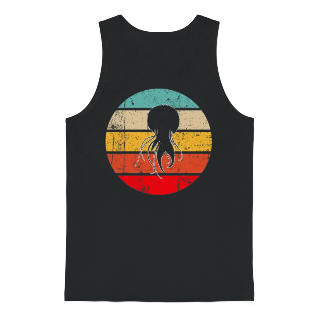 Jellyfish Retro Unisex Tank Top - Black