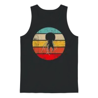 Jellyfish Retro Unisex Tank Top - Black – 1
