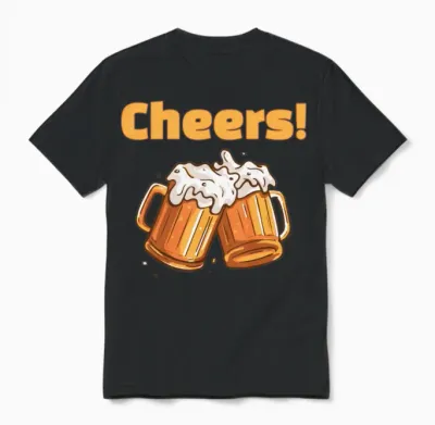 Cheers Beer Funny Unisex T-Shirt - Black