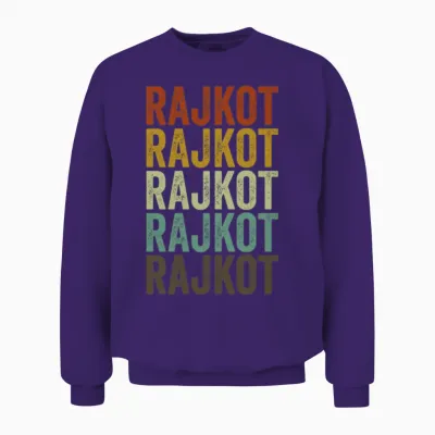 Rajkot India Retro Vintage Unisex Sweatshirt - Purple
