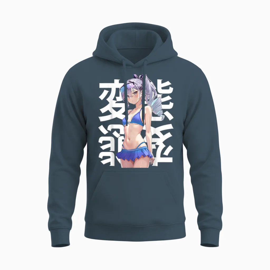 Anime Japonais Mignon Manga Kawaii Waifu Otaku Unisex Hoodie in Dark Heather
