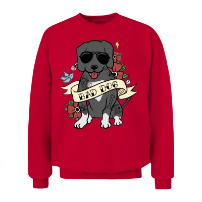 Bad Dog Tattoo Great Dane Unisex Sweatshirt - Red