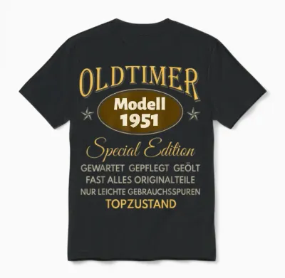 75. Geburtstag Mann Frau 75 Jahre 1951 Deko Geschenk Lustig Unisex T-Shirt - Black
