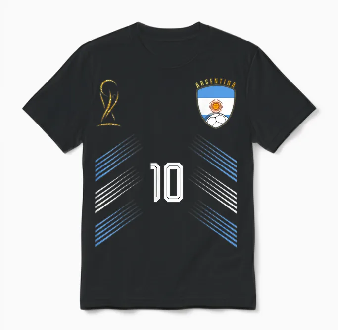 Argentina Flag Argentinian Pride Lovers Retro Unisex T-Shirt in Black