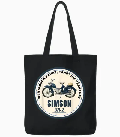 Men's Simson Ifa Veb Ddr Sr1 2 S50 51 Suhl Gift Swallow T-Shirt, Black Tote Bags - Black