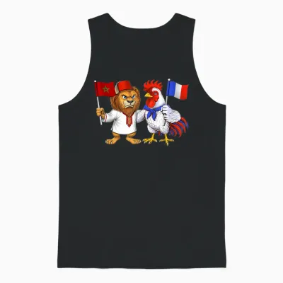 Flag France Morocco Roots Franco-Moroccan Pride Unisex Tank Top - Black