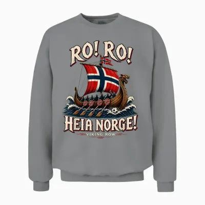 Ro Ro Heia Norge Viking Row Norwegian Soccer Fan Unisex Sweatshirt - Sport Grey