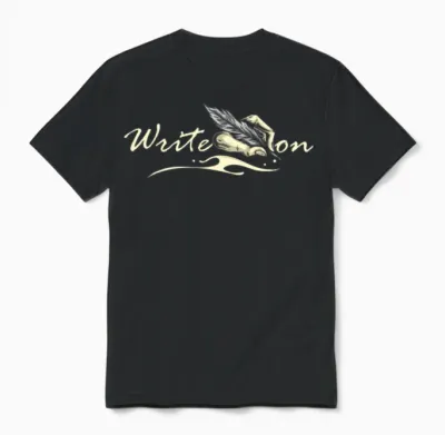 Write on - Feather Author Novelist Novel Writer Unisex T-Shirt - Black