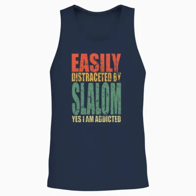 Slalom Saying Funny Unisex Tank Top - Navy