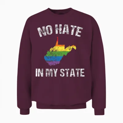 Lgbt Support Gift West Virginia Ally Gay Pride Unisex Sweatshirt - Maroon