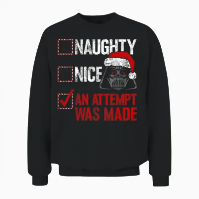 Star Wars Christmas Darth Vader Naughty or Nice Checklist Unisex Sweatshirt - Black