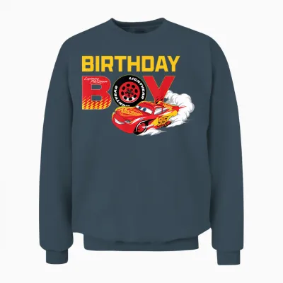 Disney & Pixar's Cars “birthday Boy” Lightning Mcqueen Unisex Sweatshirt - Dark Heather