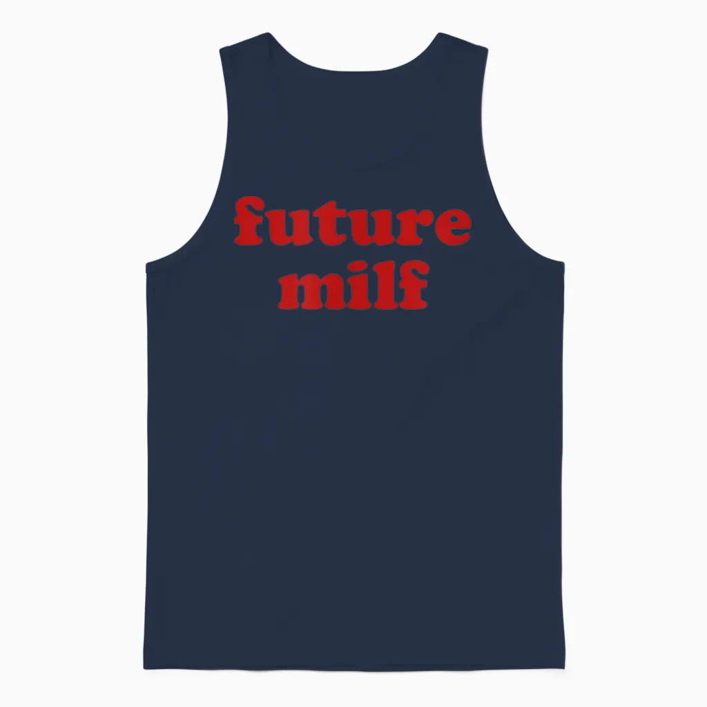 Future Milf Shirt Y2k Aesthetic T-Shirt, White, S Unisex Tank Top in Navy