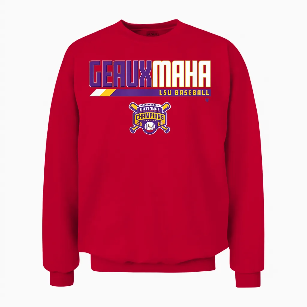 2025 National Champions Geauxmaha Unisex Sweatshirt in Red