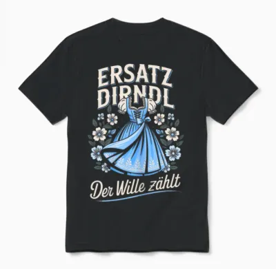Trachtenshirt Damen & Ersatz Dirndl Ersatzdirndl Trachten Unisex T-Shirt - Black