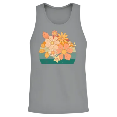 Retro Flowers Unisex Tank Top - Sport Grey