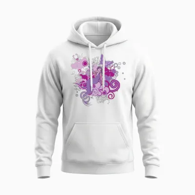 Retro Lady Unisex Hoodie - White