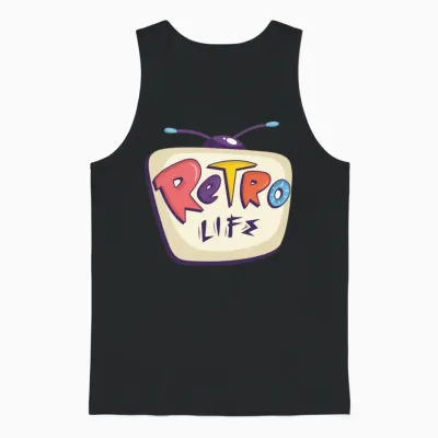 90 S Retro Life Unisex Tank Top - Black