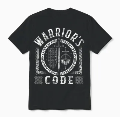 Viking Shirt, Warrior's Code Tee, Gift For Unisex T-Shirt - Black