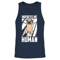 Pug Dog Lovers Unisex Tank Top - Navy – 2