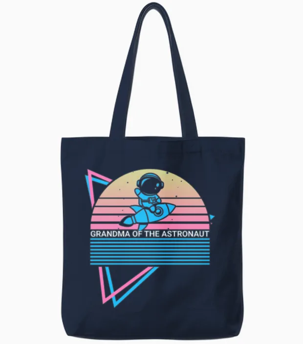 Astronaut Retro Tote Bags in Navy