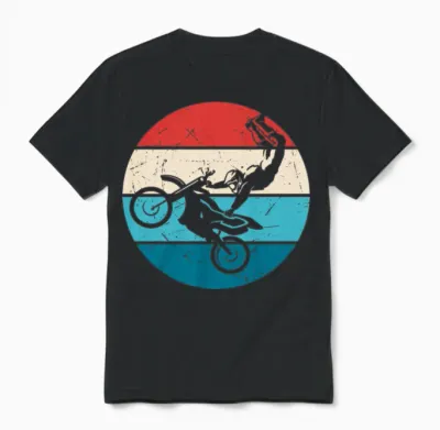 Freestyle Motorcyclist Retro Unisex T-Shirt - Black