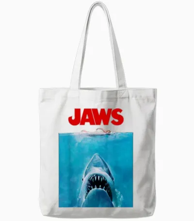 Jaws Oversize Tote Bags - White