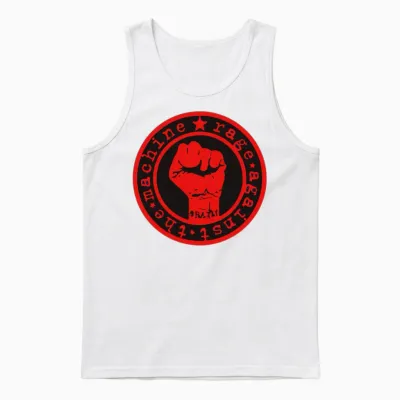 Rage Against Funny Unisex Tank Top - White