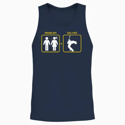 Problem Solved Funny Unisex Tank Top - Navy