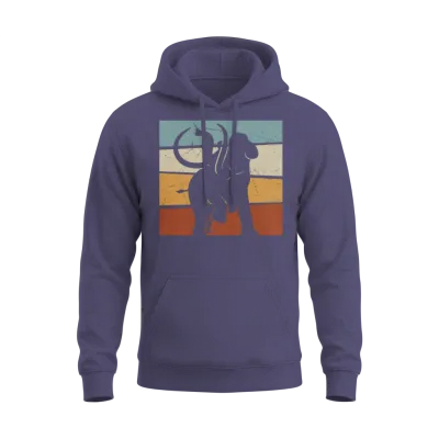 Retro Mammoth Prehistoric Elephant Unisex Hoodie - Heather Sport Dark Navy