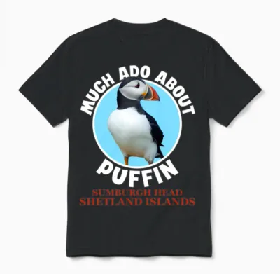 Sumburgh Head Shetland Islands Puffin Unisex T-Shirt - Black