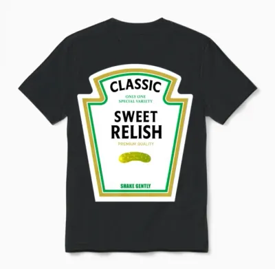 Sweet Relish Ketchup Costume Matching Mustard Unisex T-Shirt - Black