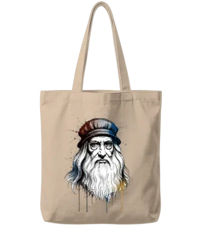 Mystic Bearded Sage Portrait Splash Tote Bags - Natural