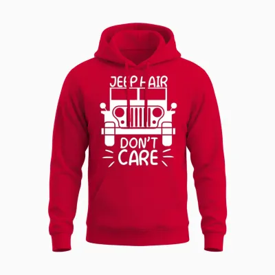 Jeep Hair Don T Care Unisex Hoodie - Red