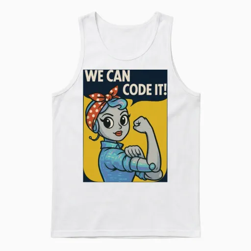 We Can Code It Unisex Tank Top in White