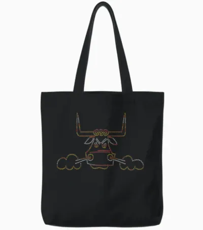 Astrodome Scoreboard Bull Tote Bags - Black