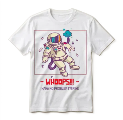 Astronaut Cartoon Art Unisex T-Shirt - White