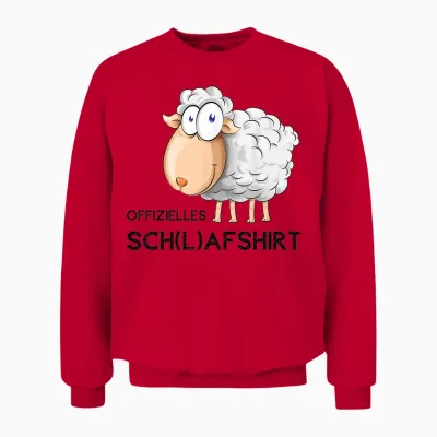 Hypnotao Shop Official Sleep Shirt Sheep Pyjamas Nightdress T-Shirt Grey Small Unisex Classic Cartoon Sheep Sleep Unisex Sweatshirt - Red