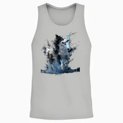 Dog Dock Diving Dock Jumping Swimming Unisex Tank Top - Ash