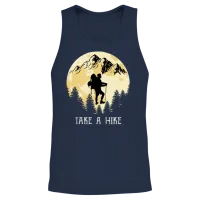 Take a Hike Wanderlust Hiking Unisex Tank Top - Navy – 2