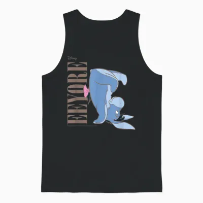 Winnie the Pooh - Eeyore Upside Down Unisex Tank Top - Black