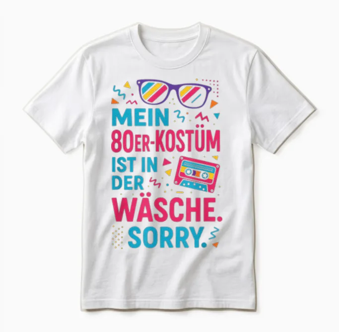 Mein 80er-Kostüm Ist in Der Wäsche. Sorry. Unisex T-Shirt in White