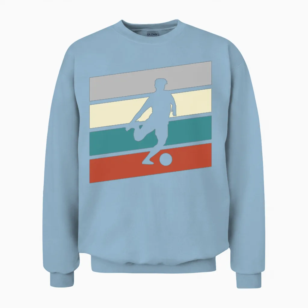 Soccer Retro Unisex Sweatshirt in Light Blue