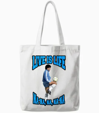 Maradona Opus Tote Bags - White