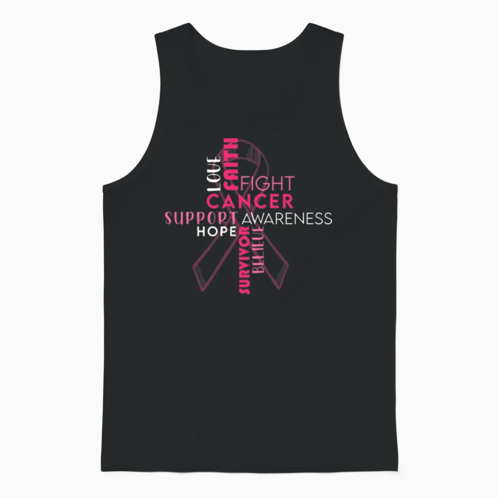 Breast Cancer Awareness Cancer Support Unisex Tank Top in Black