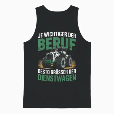 T-Shirt with German Text "landwirt Bauer" Funny Service Car Unisex Tank Top - Black